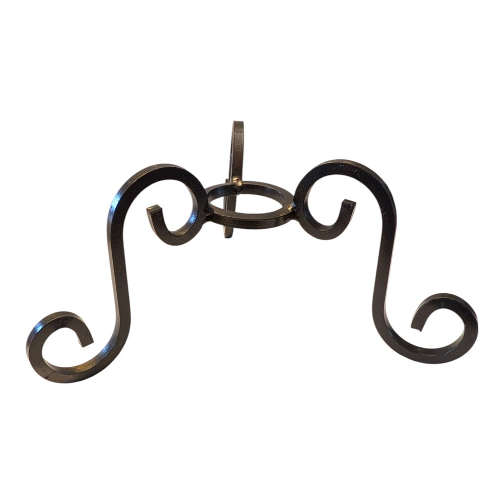 Black Wrought Iron Tripod Scroll Decorative Stand for Candles Plants Glass Orbs